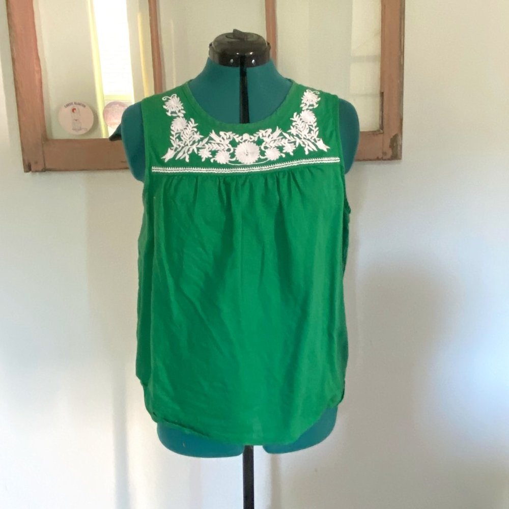 Jcrew Sleeveless Embroidered blouse - Size 16